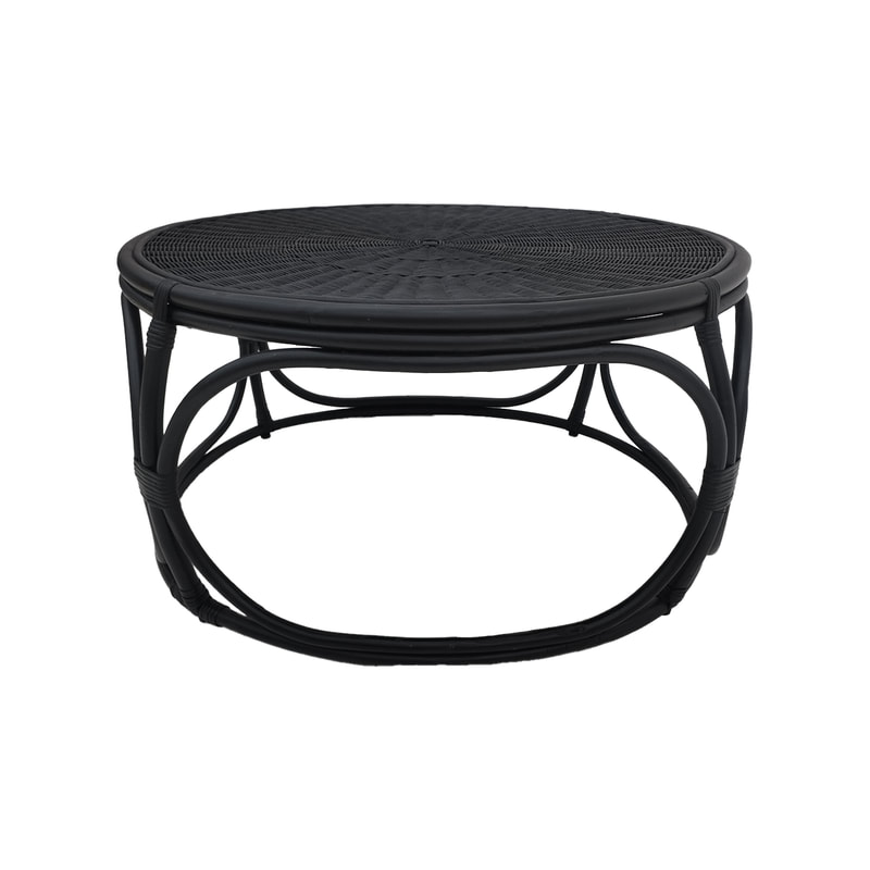 F-CT202-BL Bella coffee table with black cane frame 