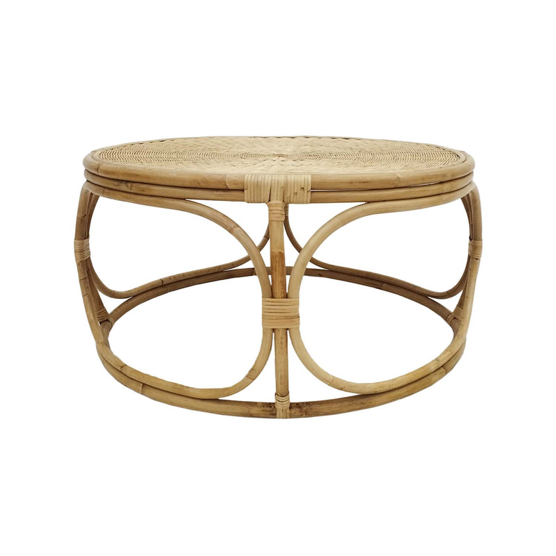 F-CT202-NT Bella coffee table with natural cane frame 