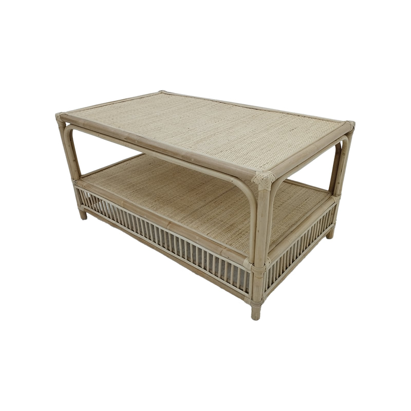 F-CT205-NT Java rectangular coffee table in natural cane frame