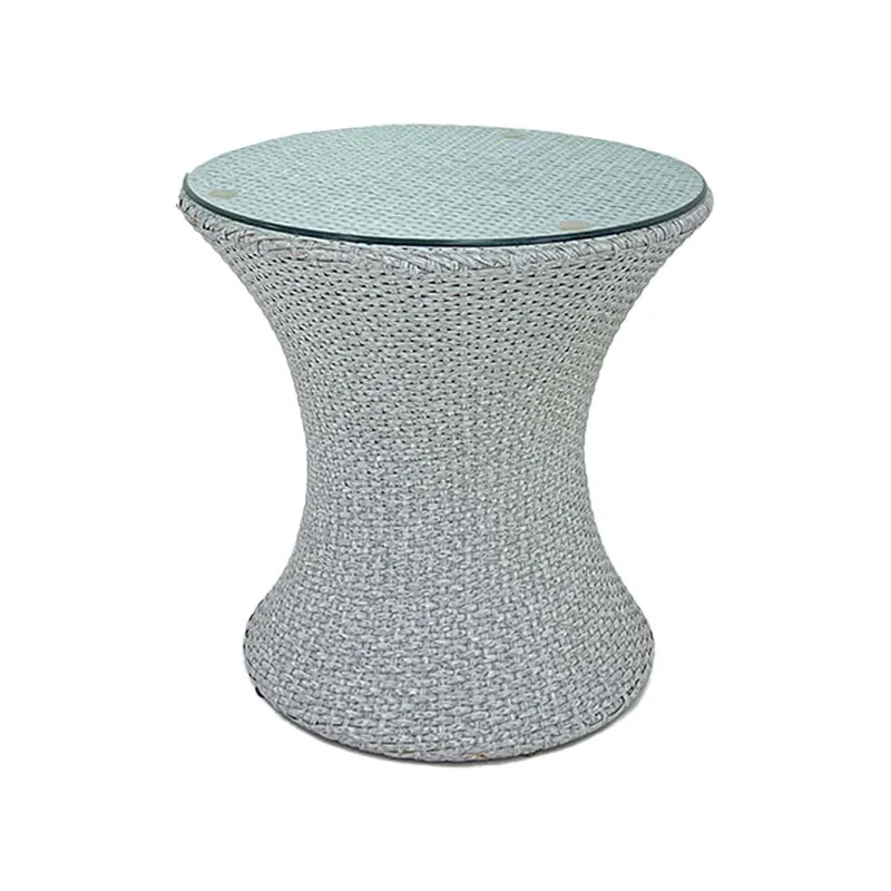 F-CT216-OW Corido coffee table in off-white rattan with a glass top