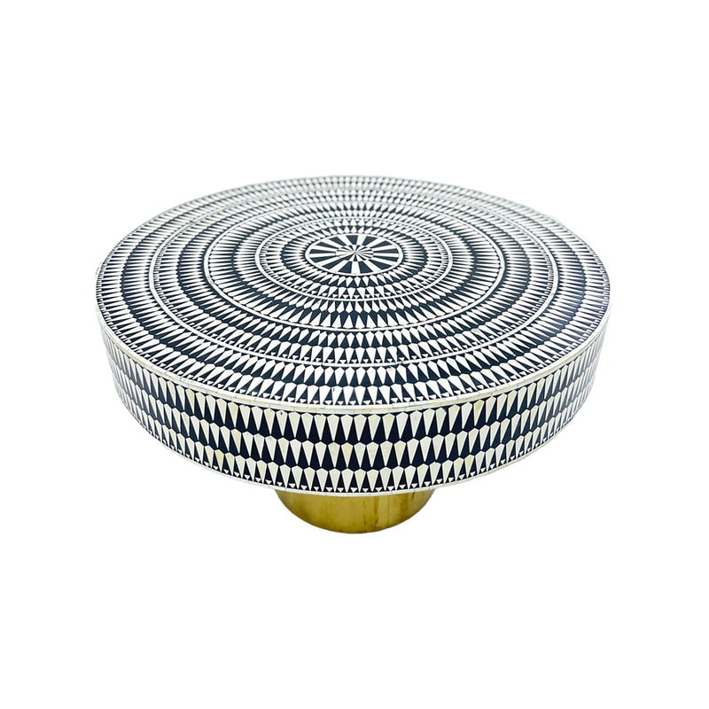 F-CT220-BW Verona coffee table with black and white bone-inlay 