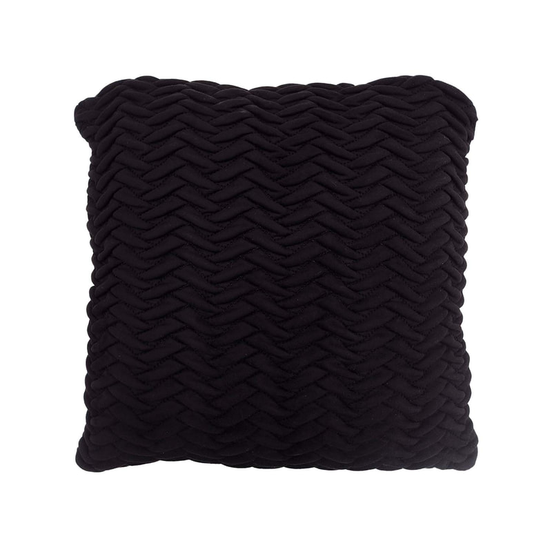 F-CU101-BL Lilly cushion in black suede