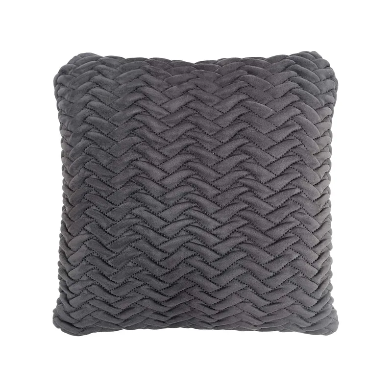 F-CU101-GY Lilly cushion in mid grey suede