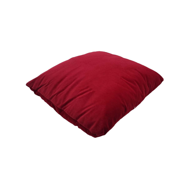 F-CU106-DR Carli cushion in in dark red velvet