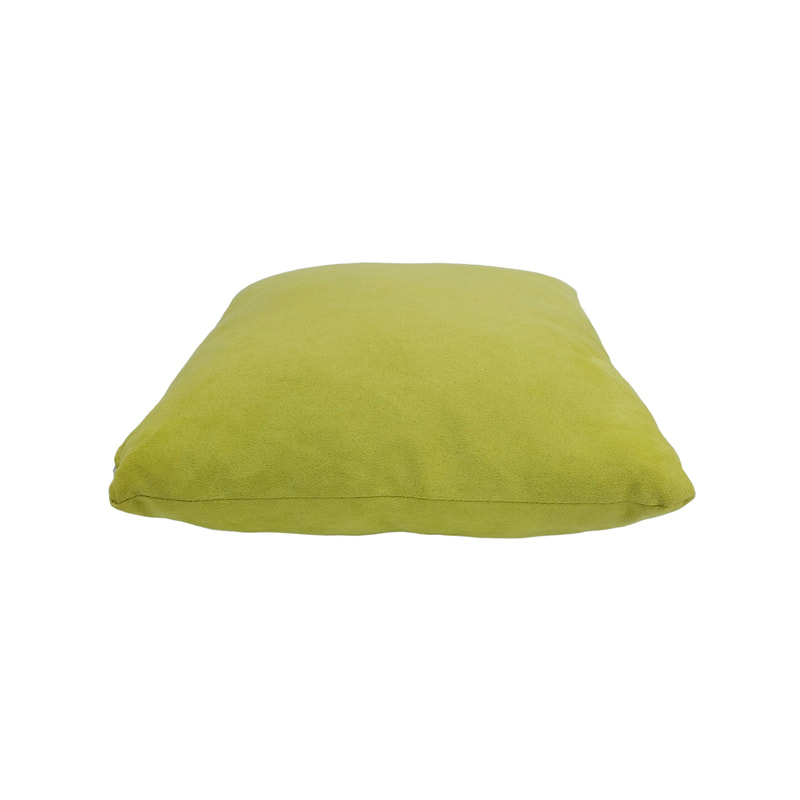 F-CU106-GL Carli cushion in lime green suede