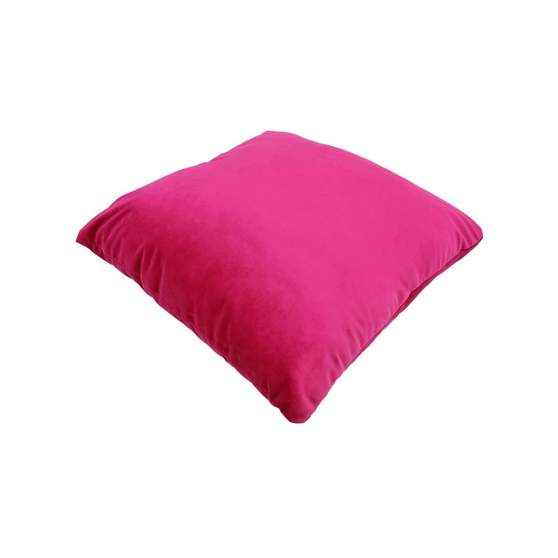 F-CU106-HP Carli cushion in hot pink suede