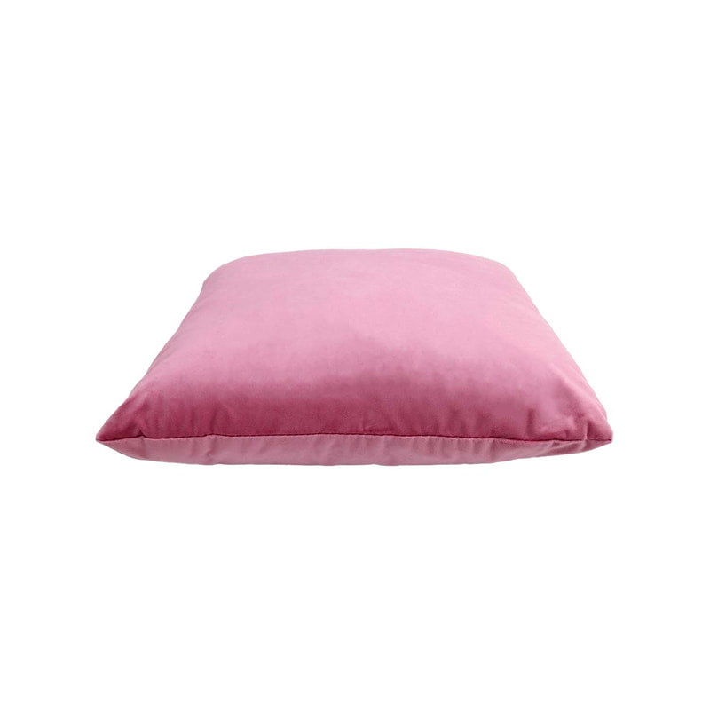 F-CU106-PI Carli cushion in mid pink suede