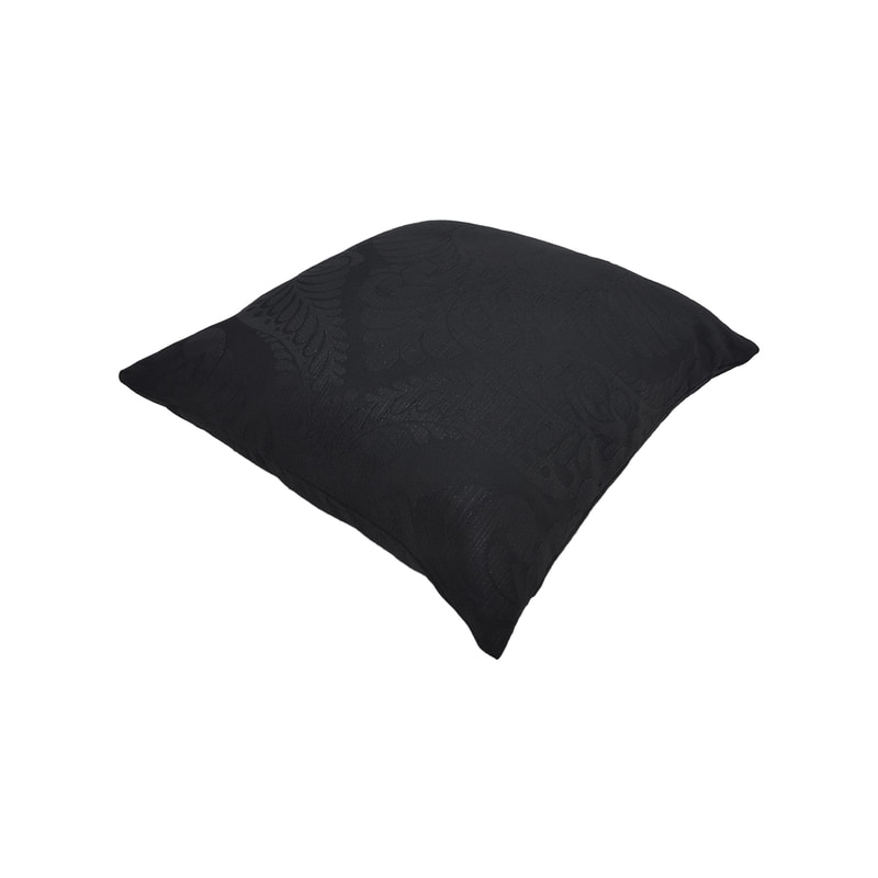 F-CW113-BX 40cm x 40cm Luca Cushion in black printed suede fabric