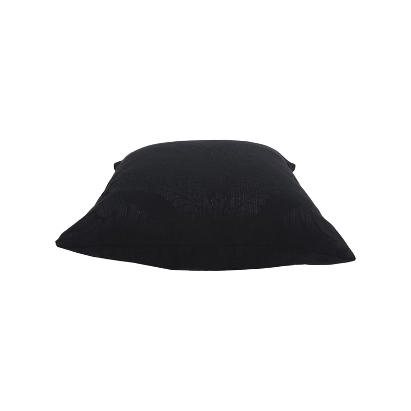 F-CW113-BX 40cm x 40cm Luca Cushion in black printed suede fabric