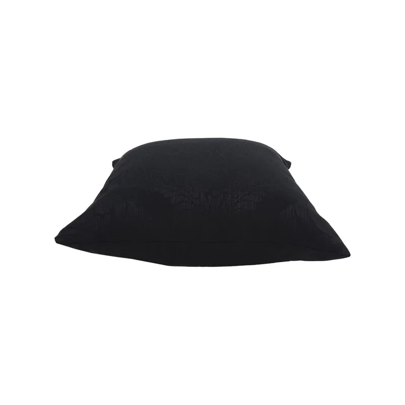 F-CW113-BX 40cm x 40cm Luca Cushion in black printed suede fabric