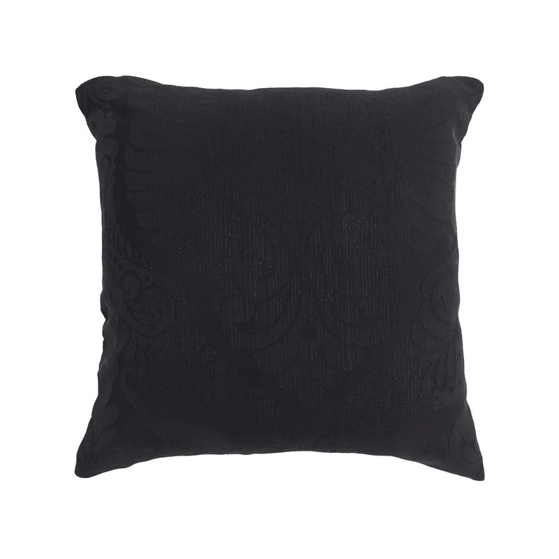 F-CW113-BX 40cm x 40cm Luca Cushion in black printed suede fabric