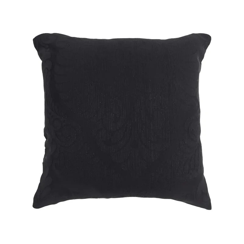 F-CW113-BX 40cm x 40cm Luca Cushion in black printed suede fabric
