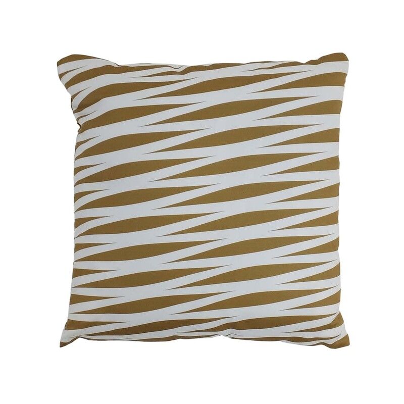 F-CW122-GD 40cm x 40cm Sansa Cushion in gold & white printed fabric