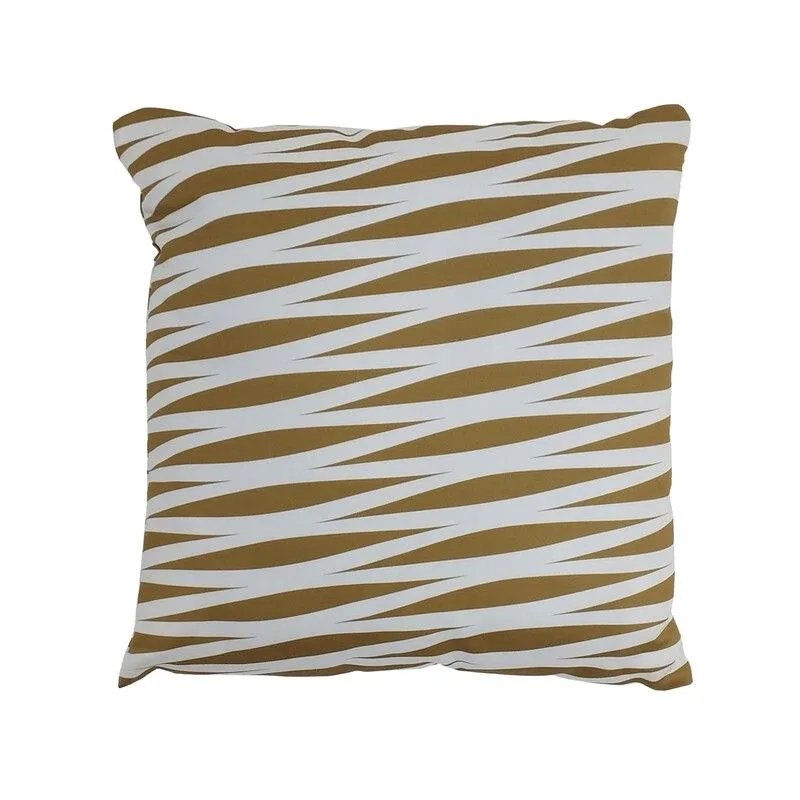 F-CW122-GD 40cm x 40cm Sansa Cushion in gold & white printed fabric