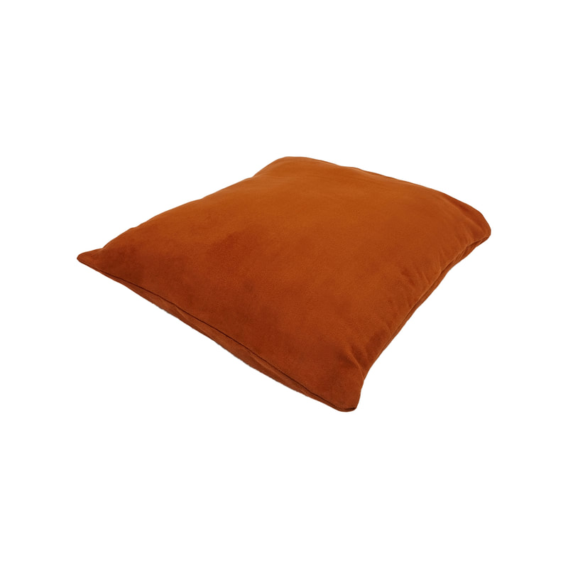 F-CW125-OR 40cm x 40cm Luca cushion in orange suede fabric