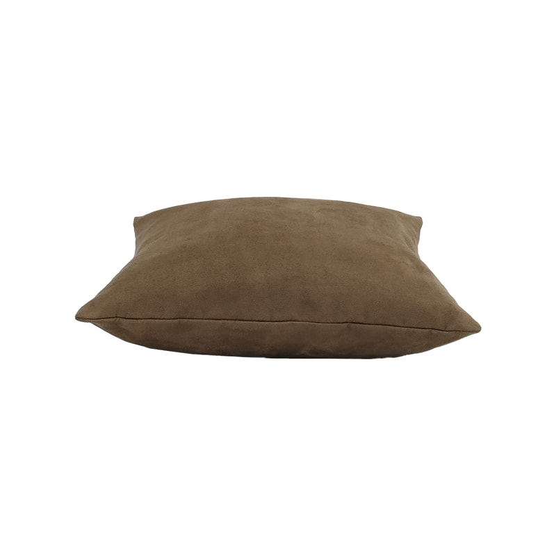 F-CW127-BR 40cm x 40cm Luca cushion in brown suede fabric