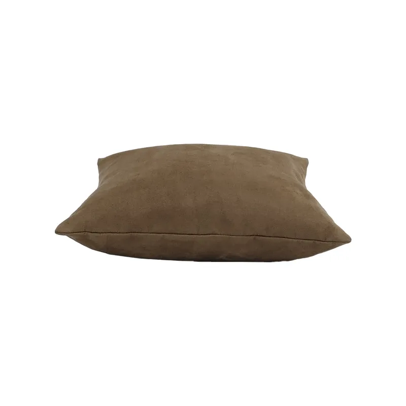 F-CW127-BR 40cm x 40cm Luca cushion in brown suede fabric
