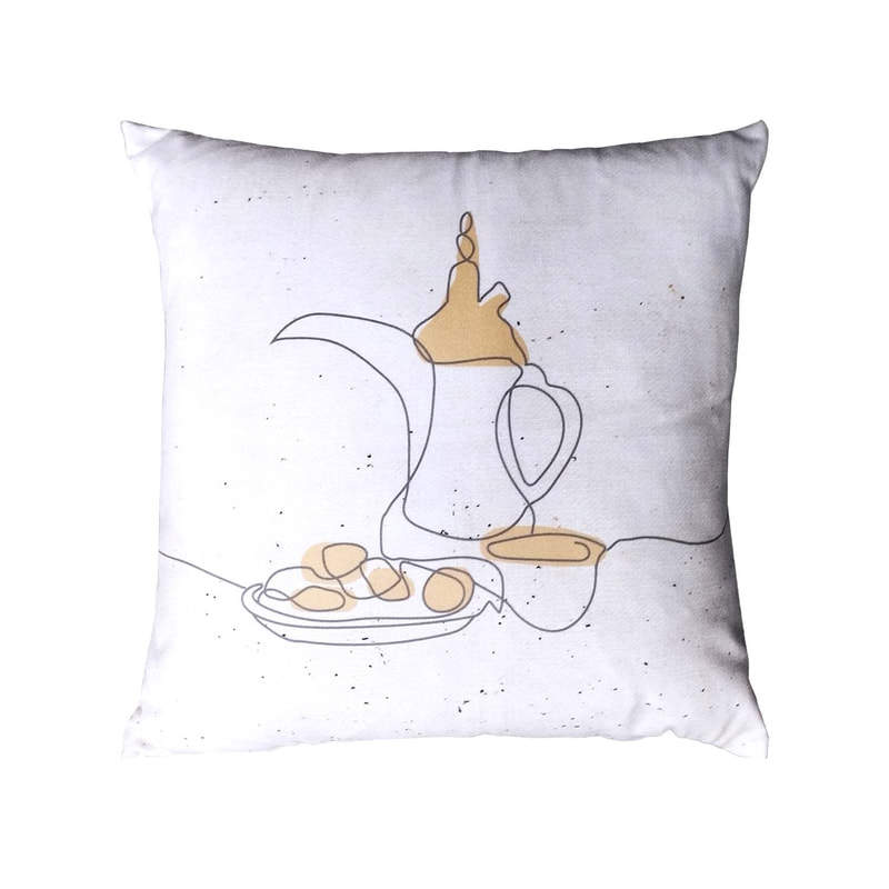 F-CW173-OW for 40cm x 40cm Maha cushion in off white with printed image on top