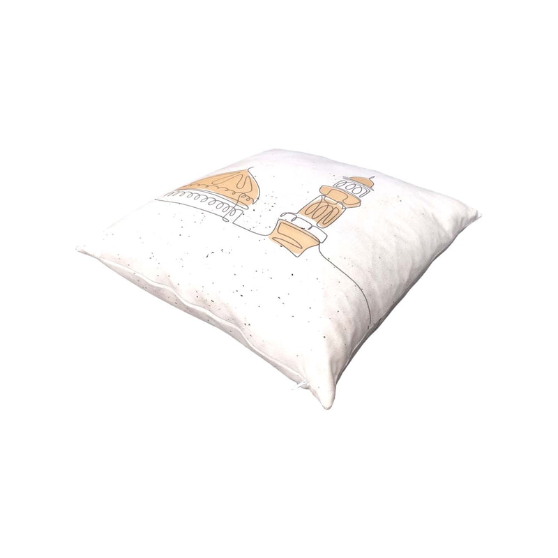 F-CW174-OW for 40cm x 40cm Maha cushion in off white with printed image on top