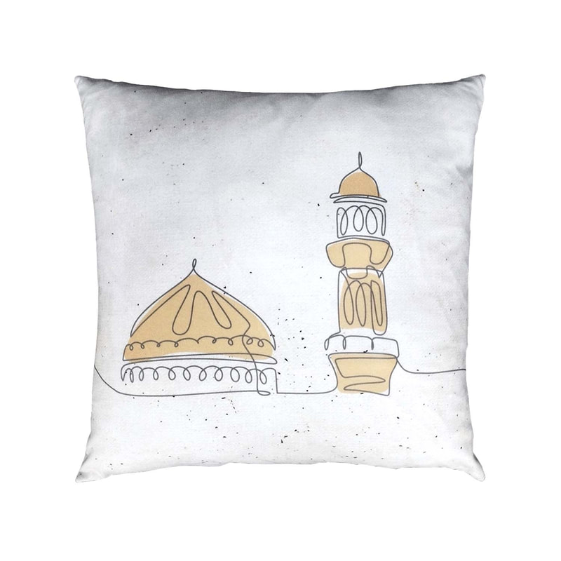 F-CW174-OW for 40cm x 40cm Maha cushion in off white with printed image on top