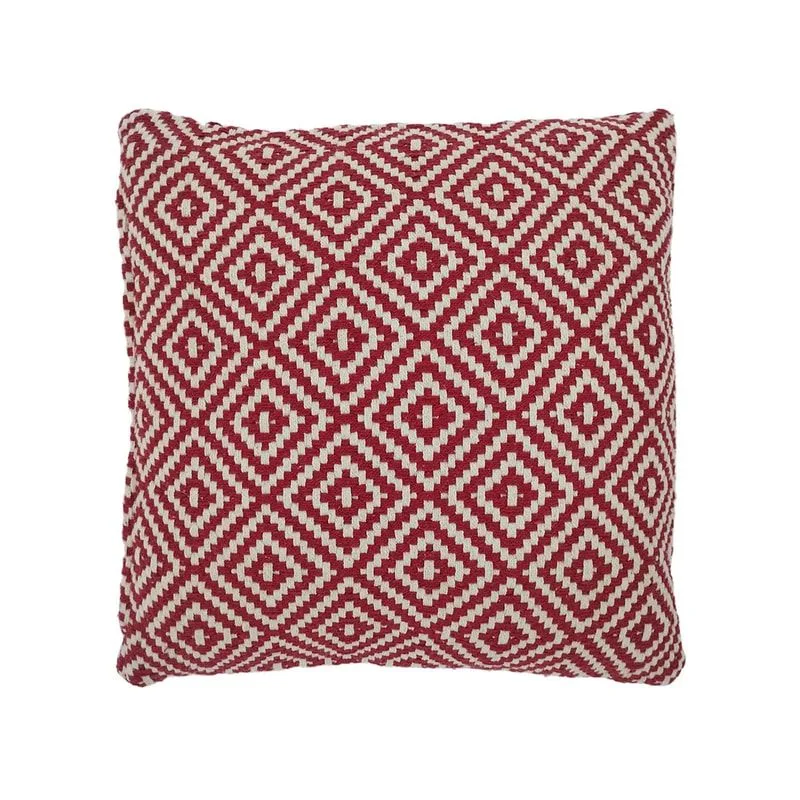F-CW204-WR Eloise cushion in red and white pattern