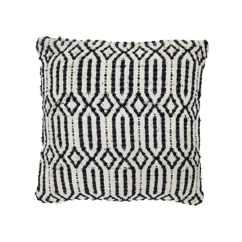 F-CW209-BW Harrison Cushion in black and white fabric