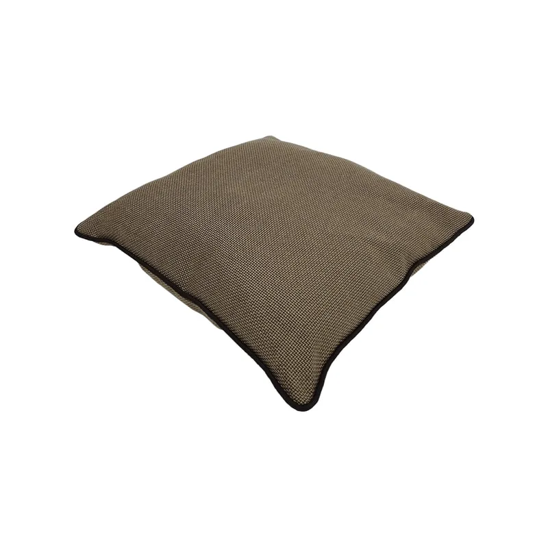 F-CX130-BR 45cm x 45 Mimi cushion in brown textured fabric with piping on sides 