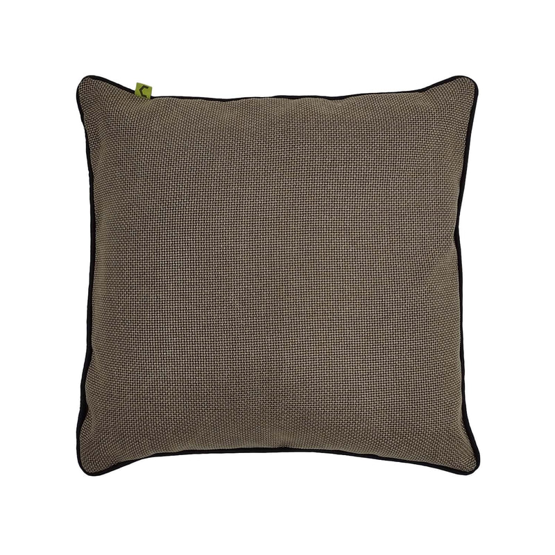 F-CX130-BR 45cm x 45 Mimi cushion in brown textured fabric with piping on sides 