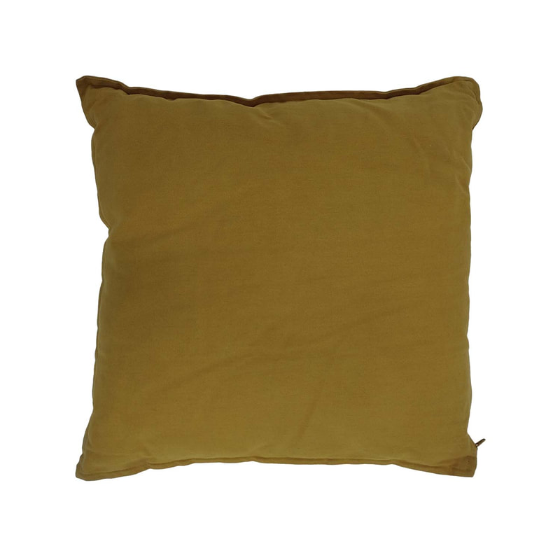 F-CX131-MY 45cm x 45cm Derby cushion in mustard yellow cotton fabric