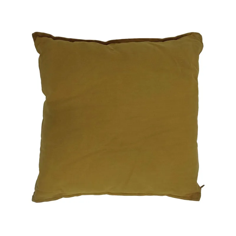 F-CX131-MY 45cm x 45cm Derby cushion in mustard yellow cotton fabric