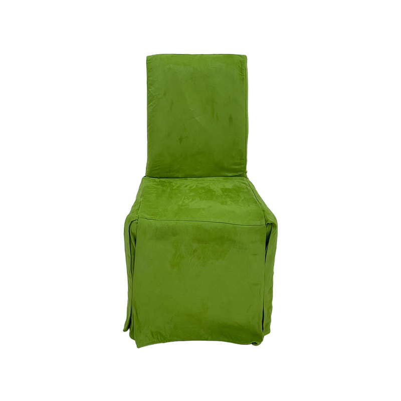 F-CX152-GR Chair cover in lime green suede