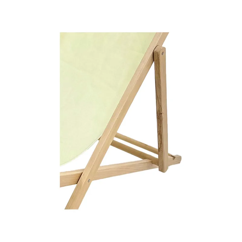 F-DC101-CR Malibu deck chair in cream fabric with natural wooden frame