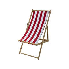 Malibu Deck Chair - Red + White F-DC101-RW
