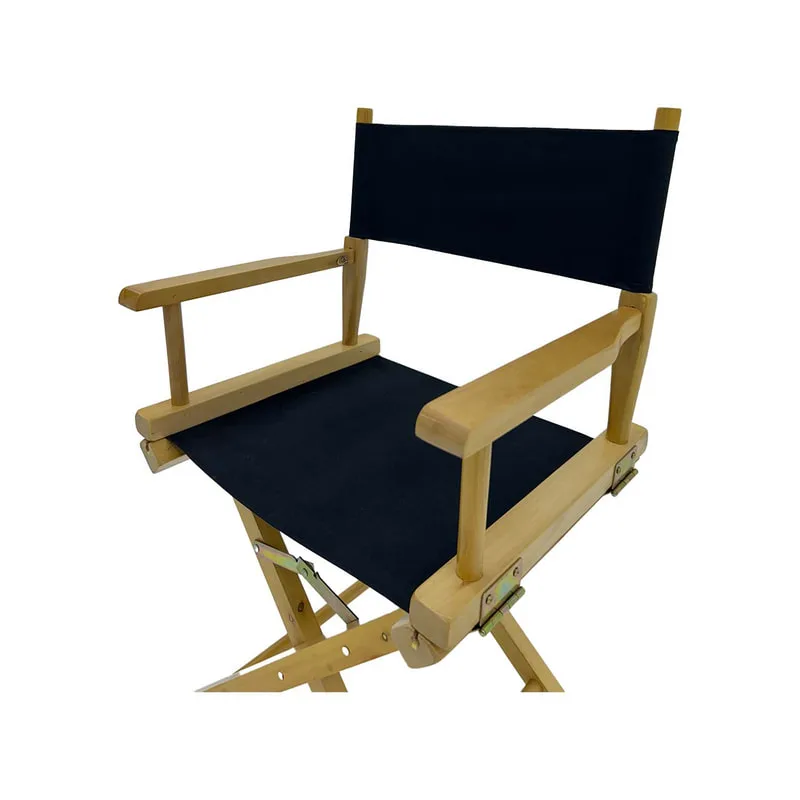 F-DR101-BL Kubrick director's chair in black fabric with natural wooden frame 