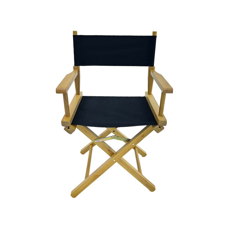 F-DR101-BL Kubrick director's chair in black fabric with natural wooden frame 