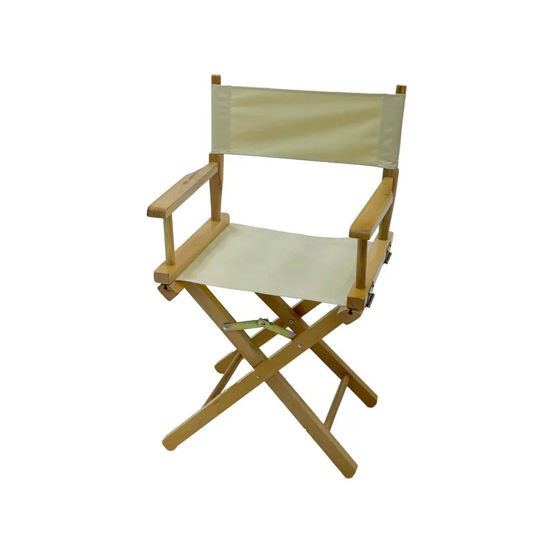 F-DR101-CR Kubrick director's chair in cream fabric with natural wooden frame 
