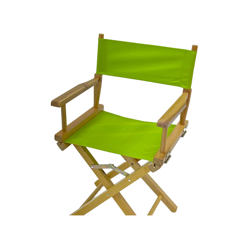 F-DR101-GL Kubrick director's chair in lime green fabric with natural wooden frame 