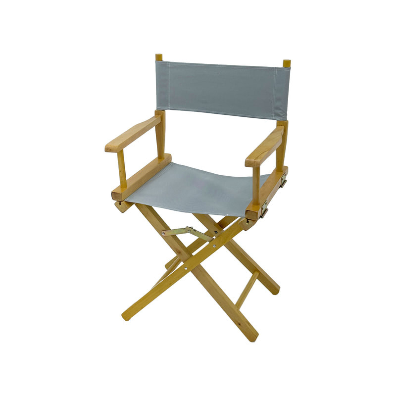 F-DR101-GY Kubrick director's chair in grey fabric with natural wooden frame 