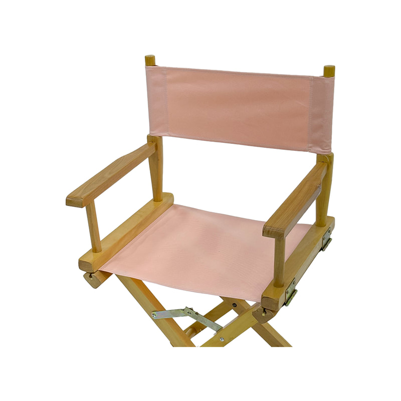 F-DR101-LP Kubrick director's chair in light pink fabric with natural wooden frame 