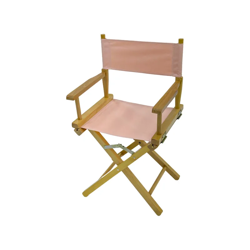 F-DR101-LP Kubrick director's chair in light pink fabric with natural wooden frame 