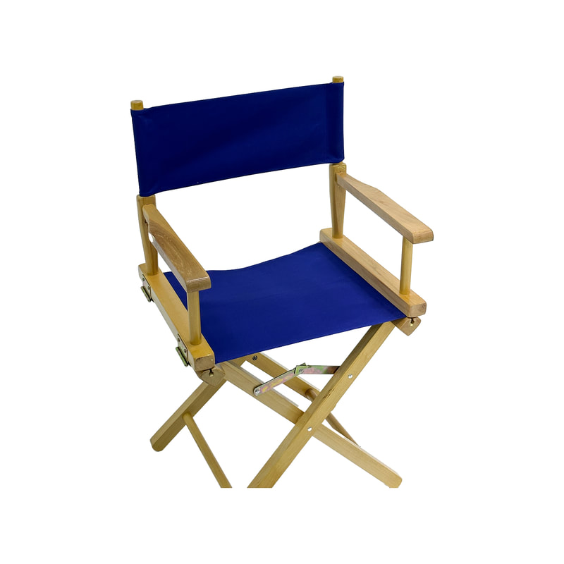 F-DR101-MB Kubrick director's chair in midnight blue fabric with natural wooden frame 