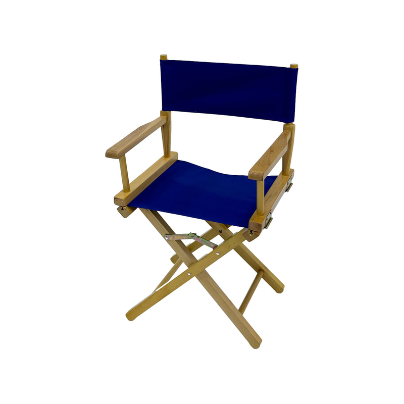 PictureF-DR101-MB Kubrick director's chair in midnight blue fabric with natural wooden frame 
