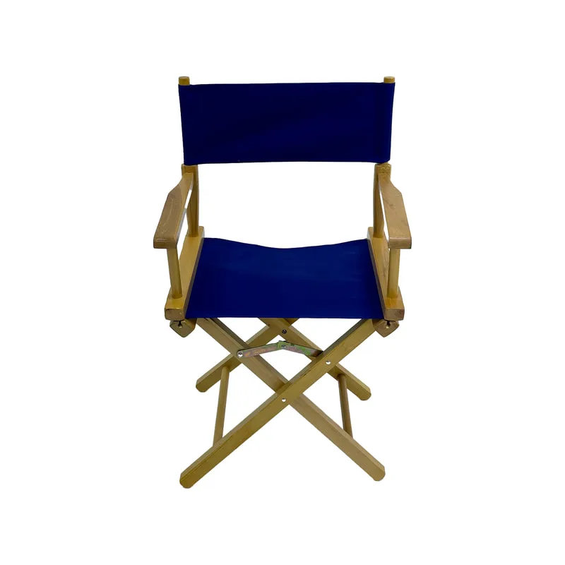 F-DR101-MB Kubrick director's chair in midnight blue fabric with natural wooden frame 