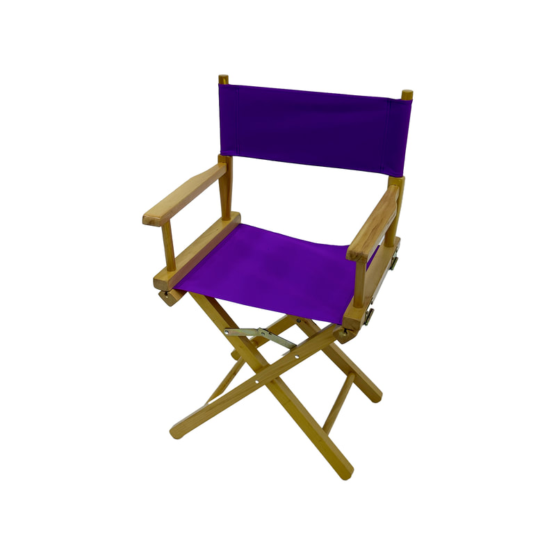 F-DR101-PR Kubrick director's chair in purple fabric with natural wooden frame 