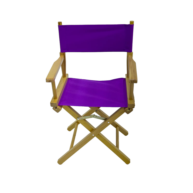 F-DR101-PR Kubrick director's chair in purple fabric with natural wooden frame 