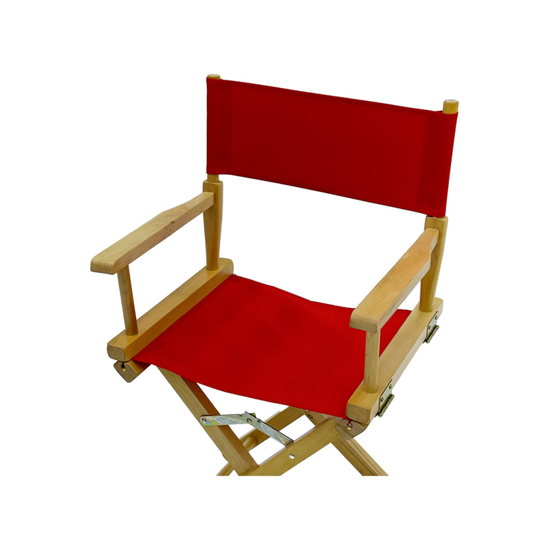 F-DR101-RE Kubrick director's chair in red fabric with natural wooden frame 