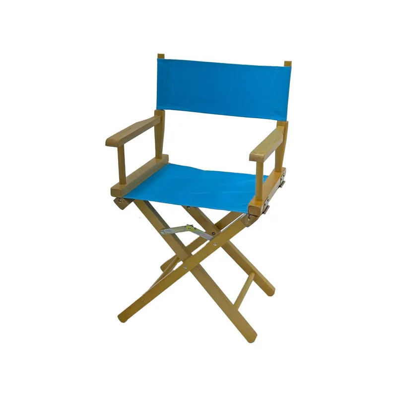 F-DR101-SB Kubrick director's chair in sky blue fabric with natural wooden frame 