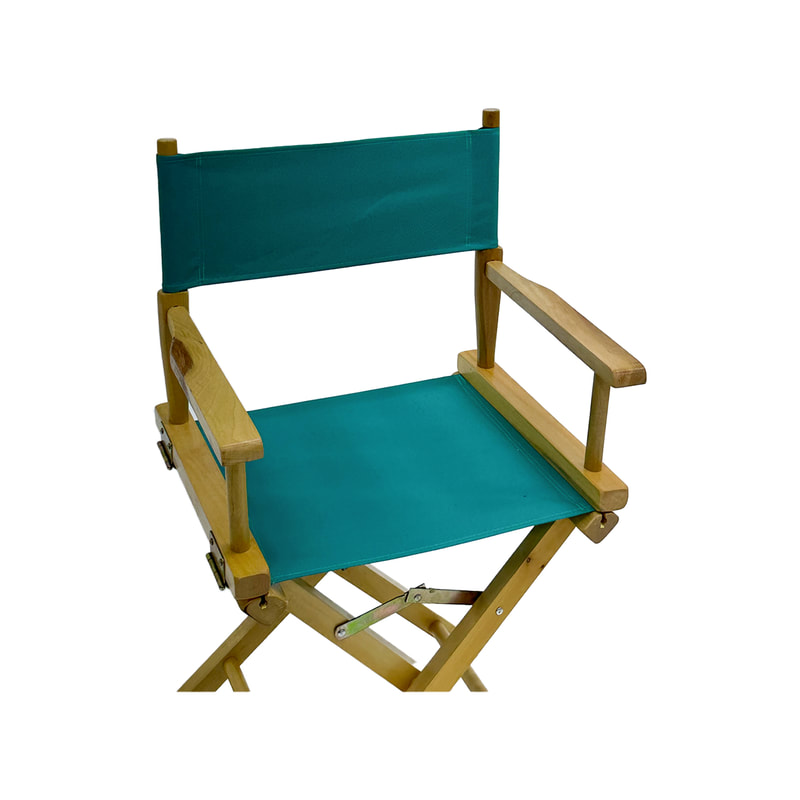 F-DR101-TL Kubrick director's chair in teal fabric with natural wooden frame 