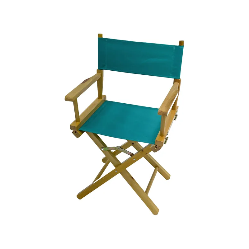 F-DR101-TL Kubrick director's chair in teal fabric with natural wooden frame 