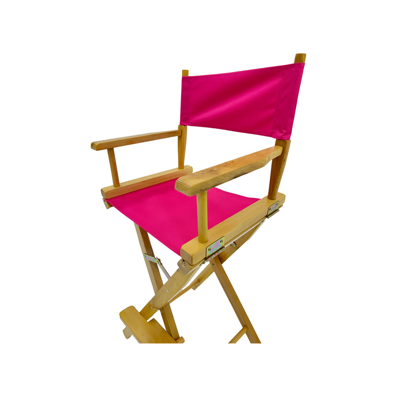 F-DR102-HP Kubrick director's high chair in hot pink fabric with natural wooden frame 